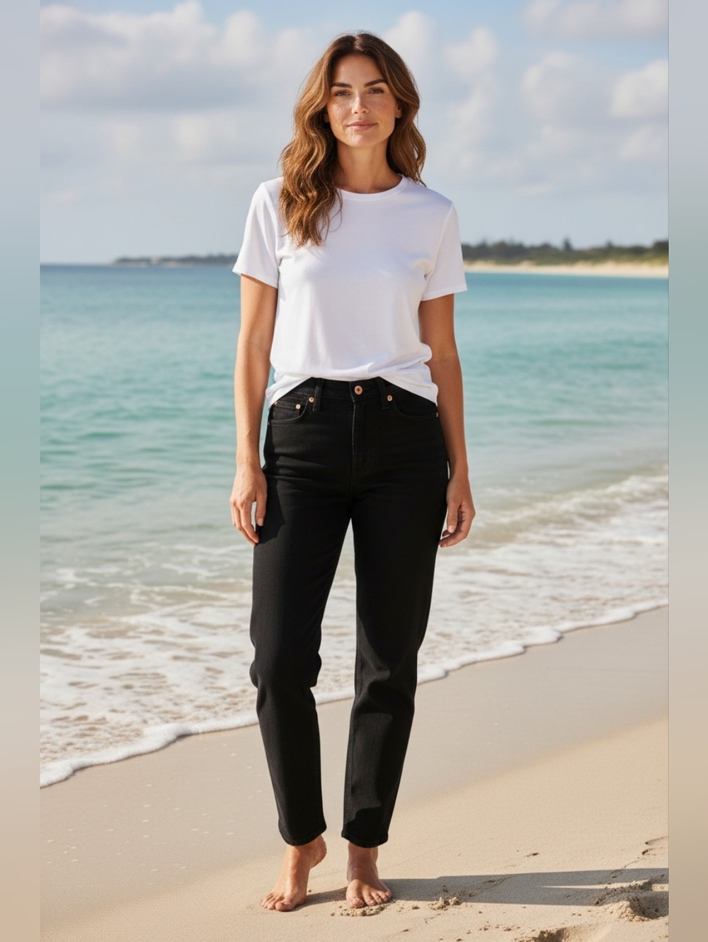 Levis -NWT High Waisted Jeans,5 Pocket Style, Black Button/Zip Closure IRREGULAR